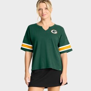 Woman’s Green Bay Packers Fanatics Green Redzone Curl Route T-Shirt Sz 2X